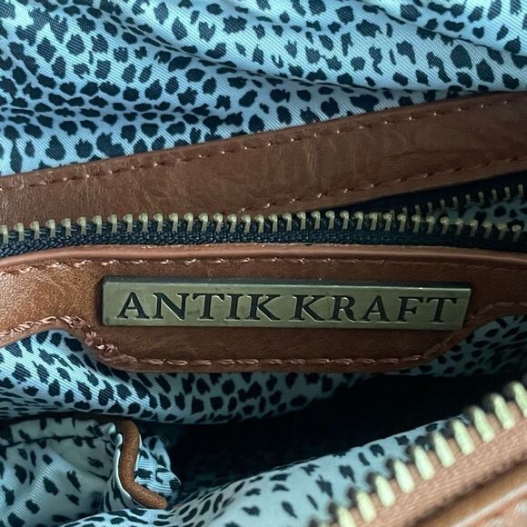 ANTIK KRAFT Anthropologie Saddle Satchel Brown Shoulder Bag- NWOT - Picture 8 of 11